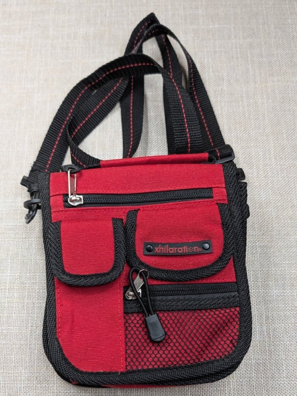 Xhilaration Y2K Crossbody Purse Red with Black Strap & Trim